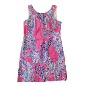 Lilly Pulitzer Cathy Shift Dress Capri Pink Samba Starfish Zipper Size 4